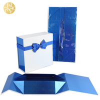 IN PACK Boîtes en papier cadeau pliantes rigides en carton rose de luxe pour la fête des mères présente une boîte cadeau magnétique pour maman avec nœud en ruban