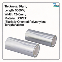 Film BOPET transparent 36μm, protection UV, anti-âge, traité corona d'un côté, pour film de fenêtre et film de voiture