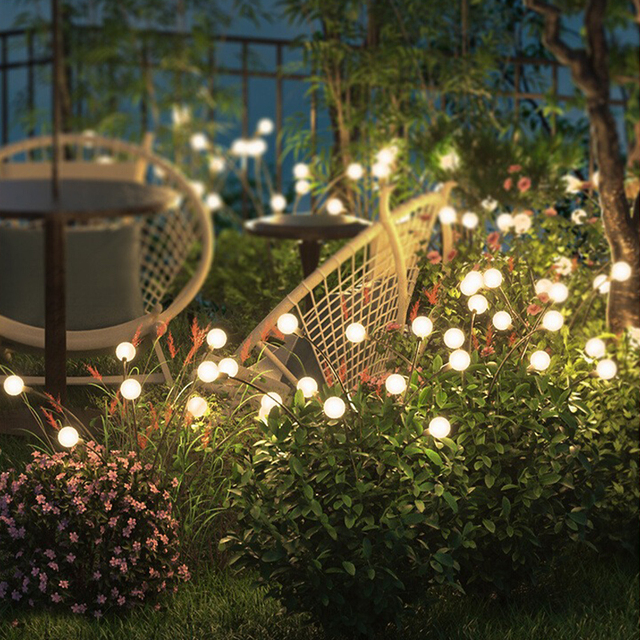 LED Solar Outdoor Waterproof Swinging Firefly Courtyard Light IP65 Rating for Garden Landscape Hydroponic Indoor Festivals