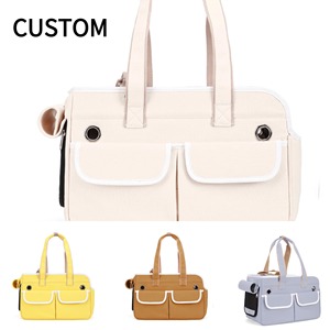 Custom Canvas Pet <b>Carrier</b> <b>Soft</b>-Sided <b>Cat</b> Bag With Zipper Closure Multiple Colors Available Simple Design - Product Image 1