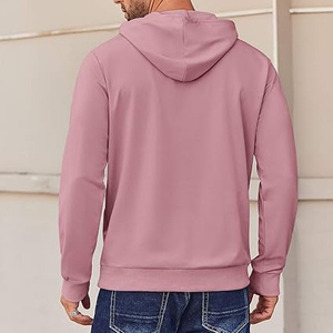 Sweat à capuche uni pour homme, personnalisable avec logo OEM/ODM, tricot d'hiver décontracté 100% coton, imperméable, vintage, brodé et perlé - Product Image 3