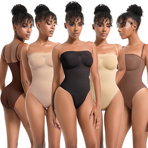 Wholesale Women's Tube Tops <b>Strapless</b> <b>Bodysuit</b> <b>Shapewear</b> Slim Fit Summer Going Out Sculpt Body Shaper with Removable Straps - Product Image 2