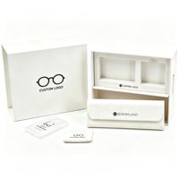 Étui à lunettes de luxe en cuir PU Bestclean avec logo personnalisé, boîte cadeau, chiffon microfibre, spray pour verres, solution d'emballage OEM/ODM