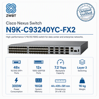 Cisco Network Switches Cisco Switch Nexus 9000 Series 48p SFP 12p QSFP28 N9K-C93240YC-FX2