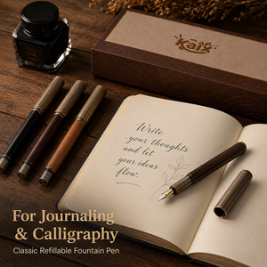 Stylo plume en bois de bambou personnalisé KAIX, stylo plume exécutif en métal avec pointe fine pour cadeaux promotionnels - Product Image 2