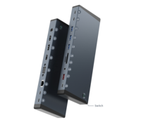 18 En 1 USB tipo C Hub dual HD DP VGA soporte más alto 4 pantallas externas USB 3,1 10Gbps Estación de acoplamiento tipo C hubs