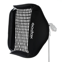 Kit Godox 80 * 80 cm Softbox nid d'abeille + support de montage de type S, support Bowens pour flash Speedlite Can** Softbox SFGV-G8080