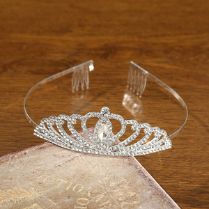 Diadème en strass argenté de haute qualité, accessoires de cheveux de fête en cristal, diadème de princesse pour enfants, couronne pour filles - Product Image 2