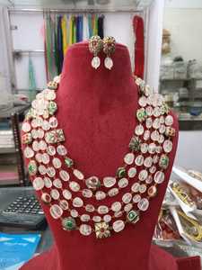 Nouveaux bijoux indiens perles antiques verre verre de haute qualité perles multicolores cinq couches mala fait à la main produit en vrac collier - Product Image 4