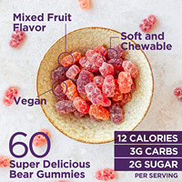 Gummies aux champignons avec Ashwagandha, Turkey Tail, Cordyceps et Lion's Mane, formule super énergisante, marque privée OEM