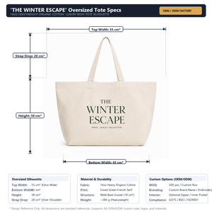Grand sac en toile robuste, sac fourre-tout en toile de coton avec logo imprimé, sac de shopping réutilisable pour femmes, plage, voyage, usage quotidien - Product Image 4