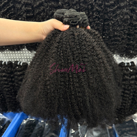 Cheveux humains afro bouclés crépus 4B 4C, vente chaude, trame de cheveux humains 100% non traités, mèches de cheveux humains naturels noirs