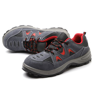 JIANKUN-Zapatos de seguridad con punta de acero para <span class=keywords><strong>hombre</strong></span>, transpirables, cómodos, de cuero de vaca + malla antigolpes, placa de acero antiperforación - Product Image 3