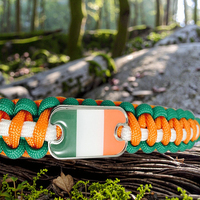 Drapeau irlandais pour bracelet en paracorde avec breloques en forme de plaque d'identification, accessoires de survie, de camping et de randonnée, de la marque Accessories Ireland