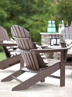 Chaises d'extérieur en polystyrène à effet bois pour terrasses et espaces extérieurs, chaise Adirondack pliable, chaises de foyer en polyrésine résistantes aux intempéries