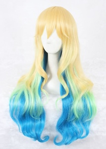 Peluca de Cosplay de Kobayashi <span class=keywords><strong>Maid</strong></span> <span class=keywords><strong>Dragon</strong></span> Lucoa al por Mayor, 80 cm de Largo, Ondulada, Color Mixto, Sintética, Resistente al Calor, para Anime - Product Image 4