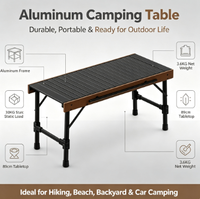 Table tactique Qingmu multifonctionnelle 3 unités, table de barbecue de camping portable en alliage d'aluminium, mobilier d'extérieur