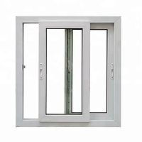 Ventanas Corredizas Horizontales de Plástico Aisladas Modernas para el Hogar, Ventanas de Doble Vidrio, PVC/UPVC, Resistentes a Huracanes y al Viento