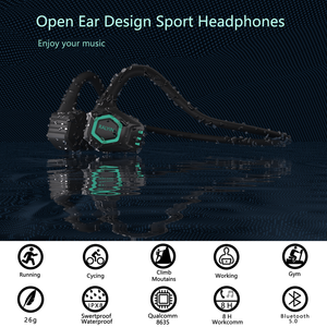 Auriculares Inalámbricos de Conducción Ósea IPX8 para Deportes, Correr y Nadar, Manos Libres, Auriculares de Conducción Ósea de Oreja Abierta - Product Image 4