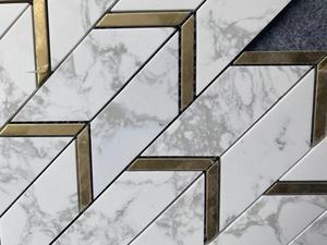 Thiết kế thời trang nhà đá cẩm thạch tam giác khảm nội thất nóng bán thiên nhiên đá gạch cho khảm - Product Image 3