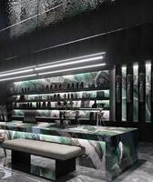 Comptoir de luxe en quartzite vert Fuchsite, plan de travail en marbre pour hôtel et maison