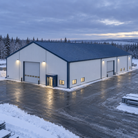 Entrepôt en acier pour climat froid, panneau PIR CSA 350W, atelier de stockage, bureau, bâtiment préfabriqué résistant à la corrosion