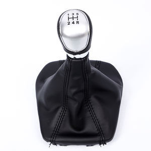 Perilla de cambio de marchas de coche manual de cuero de 5 6 velocidades para <span class=keywords><strong>Ford</strong></span> <span class=keywords><strong>Focus</strong></span> MK2 con perilla cubierta de <span class=keywords><strong>maletero</strong></span> de polaina 05-08 10-12 - Product Image 1