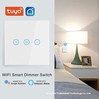 Interrupteur tactile intelligent à commande vocale et variateur de lumière, norme européenne, en plastique, pour éclairage LED, vente en gros, commerce extérieur
