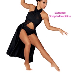 Đầm nhảy <span class=keywords><strong>Latin</strong></span> MiDee dành cho nữ người lớn, kiểu dáng thanh lịch, thiết kế dây chéo lưng trần, hở bụng, chân váy bay bổng, kiểu dáng trữ tình. - Product Image 4