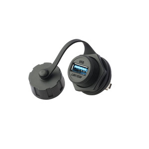 LSHITECH M20.8 ช่องเสียบ USB3.0 แบบมีเกลียวด้านหน้า ทรงกลม กันน้ำ <span class=keywords><strong>IP68</strong></span> ชุบทองแดง สำหรับอุตสาหกรรมการบินและแผงควบคุม - Product Image 2