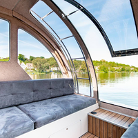 Bateau-maison tout équipé sur roues avec moteur hors-bord, en aluminium, pour divertissement, croisière et tourisme, fabrication soudée