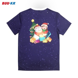 T-shirt de Noël surdimensionné imprimé personnalisé de haute qualité pour hommes Technique de sublimation Impression numérique Père Noël bon marché - Product Image 2