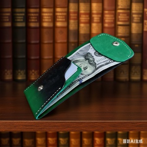 Handmade Genuine Leather Open Thread Cotton Lining Anti-Theft Short Vintage Minimalist <b>ID</b> Card <b>Holder</b> Wallet for Unisex Use - Product Image 2