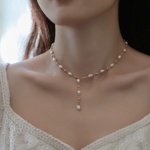 Collar de Perlas de Agua Dulce con Baño de Oro de 14K, Diseño Único y Elegante, Inspirado en Granos de Arroz, Ideal para el Día a Día - Product Image 2