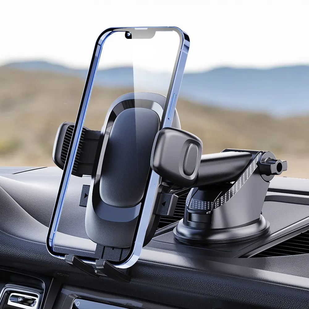 2-in-1 Suction Cup Phone Holder Easy One Hand Touch Dash & Windshield Universal Car Mount Phone Holder Desk Stand for iPhone