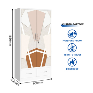 Armoire en acier à prix avantageux, armoire à portes battantes pour le rangement des vêtements, armoire pour enfants avec tiroirs pour la chambre à coucher - Product Image 4