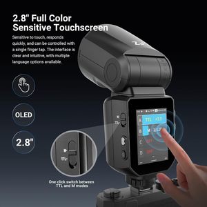 Flash TTL de Cabeza Redonda NEEWER Z3RS de 100 Ws y 2.4 G Compatible con Cámaras <span class=keywords><strong>Sony</strong></span>, para <span class=keywords><strong>ZV1</strong></span>, Flash Speedlite con Pantalla Táctil - Product Image 4