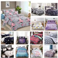 Ensemble de Literie Haut de Gamme en Polyester, Linge de Lit Imprimé Personnalisé pour Chambre, Housse de Couette et Drap Tissés Taille King et Queen