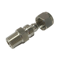 Raccord de tube en acier inoxydable, connecteur à filetage mâle, raccord à compression, diamètre extérieur 10 mm, coupleur rapide, adaptateur d'air, joint hydraulique
