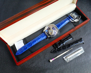 Montre de mode pour homme en acier inoxydable avec mouvement mécanique automatique à double axe Terre-Ciel - Product Image 3