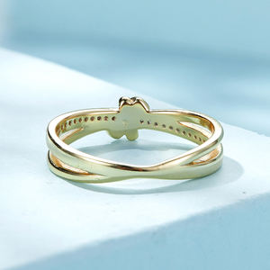 공장 925 스털링 실버 더블 레이어 매듭 손가락 반지 쌓을 수있는 반지 원래 디자인 고급 보석 SCR896 - Product Image 6