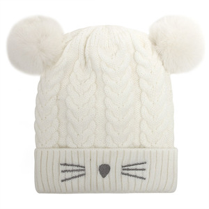 Pas cher Prix Bébé Gants <span class=keywords><strong>d</strong></span>'<span class=keywords><strong>Hiver</strong></span> et Chapeaux Ensemble Fille Garçon Bonnet Enfants Doux Mitaines Tricotées - Product Image 1