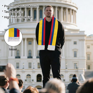 Bufanda con la Bandera de Colombia, 17*135cm, Doble Cara, Satén, para Aficionados al Fútbol, Día de la Independencia - Product Image 5