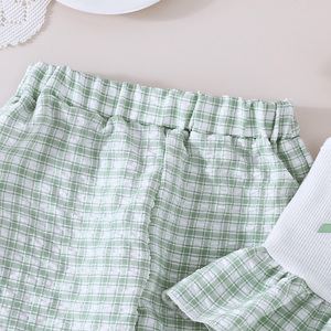 Ensemble 2 pièces décontracté et respirant pour bébé fille : Haut en laine sans manches avec nœud exquis et pantalon long en dentelle florale – Collection été tendance - Product Image 5