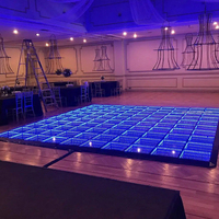 Système de sol magnétique lumineux pour fête de mariage avec éclairage LED 3D IP65 et verre trempé
