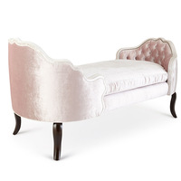 Celldeal — meuble de salon de luxe avec tapisserie en tissu et velours rose, Chaise longue de salon, européen et américain