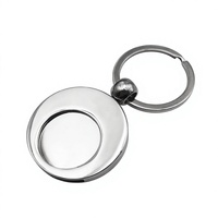 Porte-clés rond en métal avec logo, en forme de jeton de chariot de supermarché
