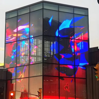Écran LED transparent P10 flexible, 85% de transparence, affichage auto-adhésif en cristal pour vitrine de centre commercial