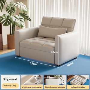 Sofa <strong>Bed</strong> <strong>Folding</strong> Multi-function Pull-out Telescopic Cat Scratch Skin Upholstery High-density Sponge Filling Small Apartment - Product Image 6