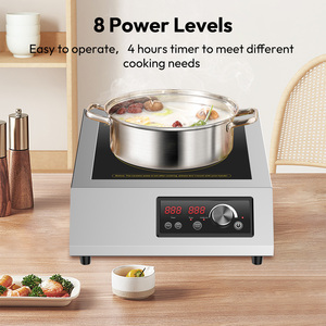 Thương Mại Đung Nút Điều Khiển Thép Không Gỉ Công Suất Cao 220V 3500W Phẳng Bảng Điều Chỉnh Xách Tay Đôi Vòng Cảm Ứng Nồi - Product Image 3